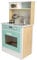 DEQUBE - Cocina de Madera 1 módulo de diseño único y Moderno - Contiene Accesorios metálicos para el Juego - Tamaño 48X30X84,5 cm - Color Verde (913D00012)