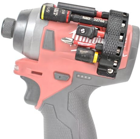 Milwaukee M12 Gen 2 Fuel Impact Surge Driver Bit Organizer - Left, 1/4 Hex Drill Bits for M12 Fuel 2551, 2553 - Packout Tool Holder Accessory