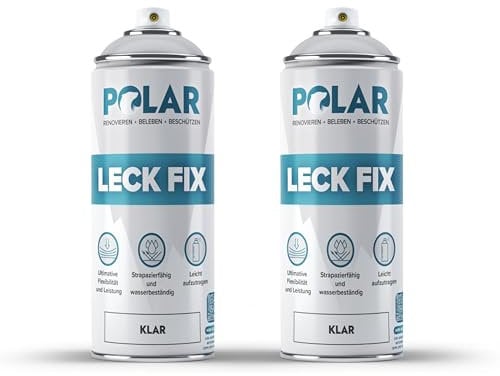 Polar Clear Leak Fix Spray - 2 x 400ml - Waterproof Roof Sealant - Instantly Seals Leaks and Cracks, for Lasting Protection on Roofs, Drainpipes and Gutter Repairs, for Interior and Exterior Use