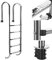 Bc-elec - PL004 Schwimmbadleiter mit 4 Sprossen aus Edelstahl 304SS, 183cm, Schwimmbadtreppe mit 4 Stufen.