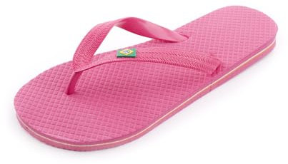 R-ISLAND Chanclas mujer,sandalias,adulto,logo Brasil, comodo, para la piscina,playa,casa,ducha.. etc (ROSA, numeric_37)