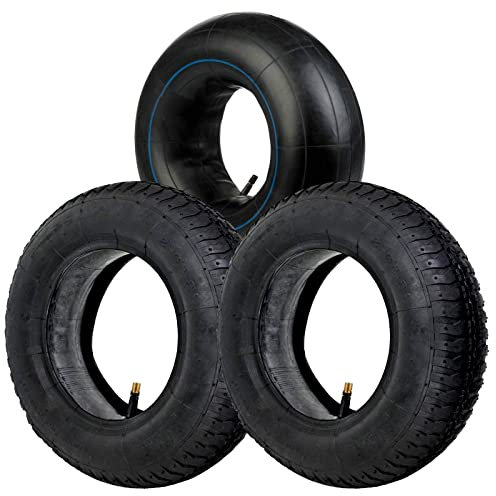 SPARES2GO 3.50 x 8 Tyre Wheel Barrow Scooter Trolley Trailer Cart x 2 Innertube x 3
