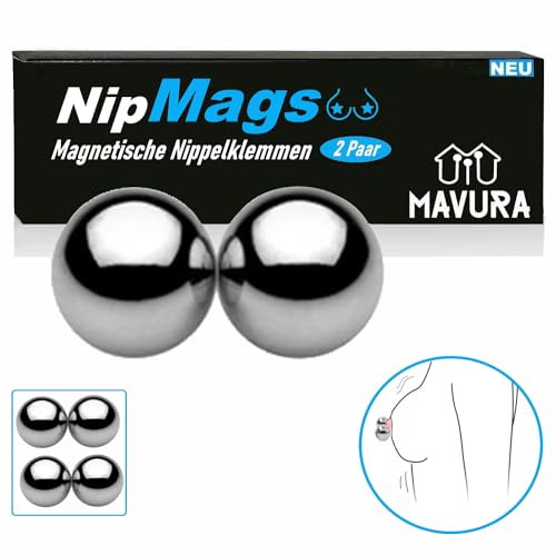 NipMags Starke Magnetische Kugeln Nippel Klemmen Magnetklemmen (BDSM Bondage Sex Klitoris), Penis Erotik Brust Stimulator [2Paar/4Stück]