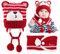 GLAITC Baby Mütze Winter 46-50cm Schlupfmütze Kinder mit Schal Fleecefutter Kindermütze Set Babymütze Winter Strickmütze Baby Ohrenklappe Beanie Mütze Kinder-strickmütze, für 6-24 Monate Unisex Baby