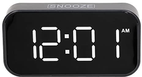 ciciglow Despertador Digital, LED Reloj Despertador Digital, Reloj Despertador de Viaje con Batería Recargable USB con Zumbador de 65‑100dB Brillo de 6 Niveles para Durmientes Pesados