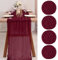 Käsetuch Tischläufer 4 Stück Burgunder Rot Tischfahne Transluzent Tischfahne Tüll Tischdecke 90 * 400 cm Bohemian Stil Land Dekoration Küche Hochzeit Urlaub Party Supplies