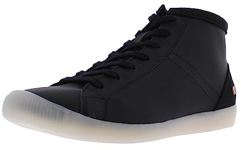 Softinos Damen Ankle Boots, Frauen,Schnürstiefeletten,lose Einlage,schnürboots,Schwarz (Black W/Black VEGAN Suede),42 EU / 8 UK