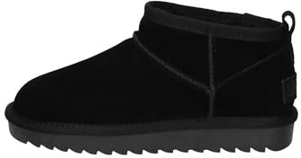 Colors of California HC.YW078 Black mammuttini per Donna in Nabuk con Pile Zeppa Bassa (Taglia 39)