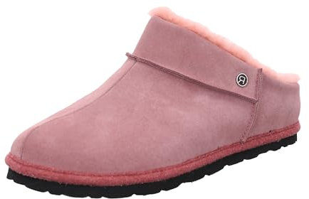 Rohde Damen Pantoffel Hausschuh Leder Lammfell Warmfutter Gardena 7070, Größe:41 EU, Farbe:Rosa