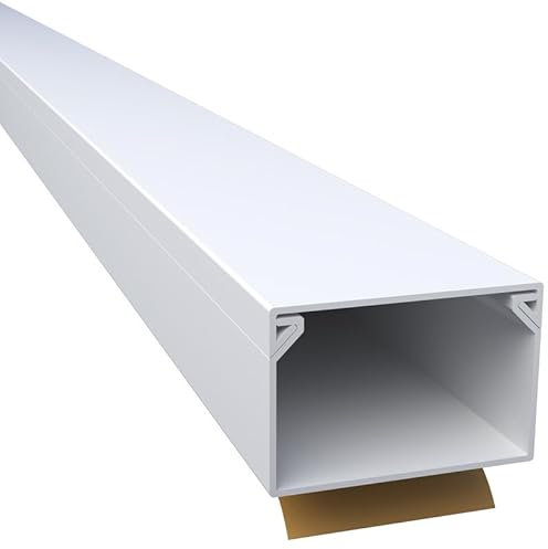 CILSON WDK3020SW 6700190 Kabelkanal Selbstklebend 30x20mm Weiß - 1 m / 1000 mm, Großvolumige Kabelorganisation, Langlebige Qualität
