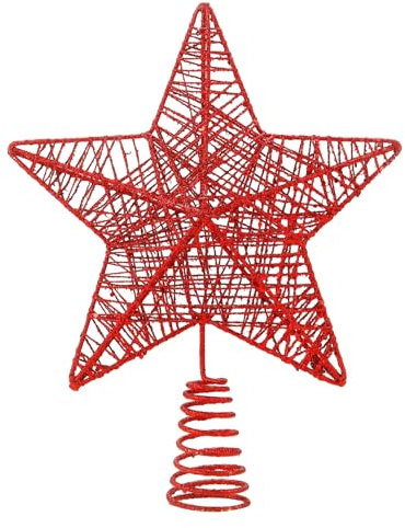 Baumspitze - Christbaumspitze und Tannenbaum-Aufstecker - Ideale Spitze für den Weihnachtsbaum zu Weihnachten Tannenbaumspitze (Rot, 1x)