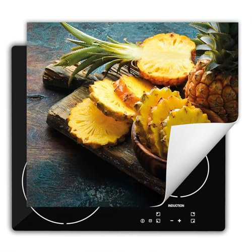 DarHaus Tapis protection plaque induction 60x52 cm Protege plaque tapis pour induction - ananas - bois