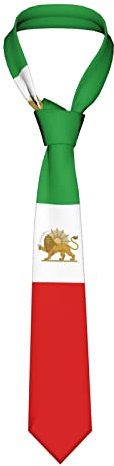Wpamlrta Herrenkrawatte, Motiv: Flagge des Iran, Motiv: Löwe und Sonne, gestreift, für Party, Business, weiche Krawatte, Siehe Abbildung, Einheitsgröße