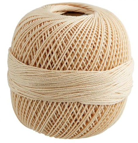 Elisa Häkelgarn Filethäkelgarn Stärke 5, 50 g/200 m LL, 100% Baumwolle gekämmt, mercerisiert, gasiert, NS 1,75-2,0mm, (8500 sand)