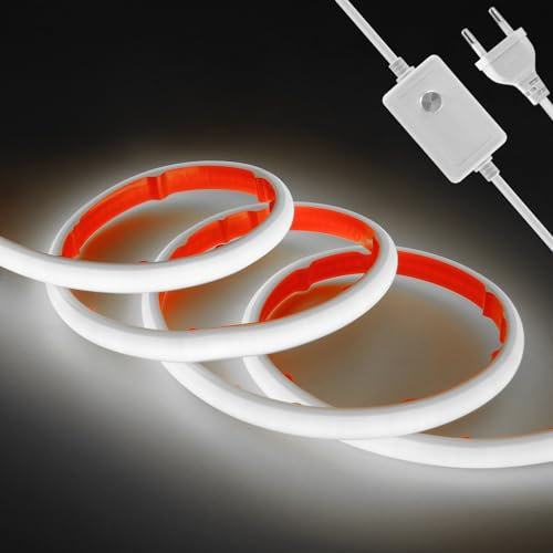 KISUFU 220V COB LED Strip, 288 leds/m Dimmable Waterproof IP65 50cm Cuttable Double-Sided Tape Neon Strip Light for Home DIY Indoor, Outdoor, Home, Kitchen, Festival Decoration.