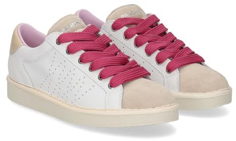 Panchic P01W013 - Zapatos de piel de ante blanco ahumado fucsia, Color blanco., 38 EU