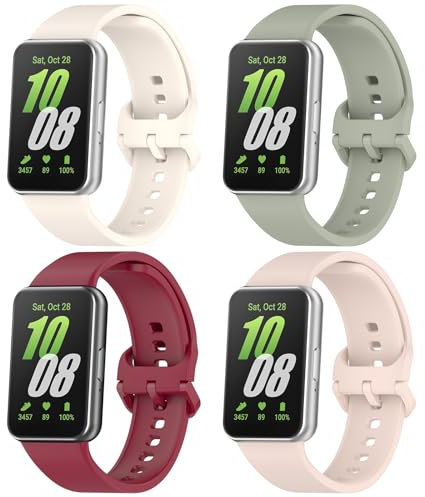 CHULN 4 Correas para Samsung Galaxy Fit 3, Banda Deportiva Compatible con Samsung Galaxy Fit 3 Correa