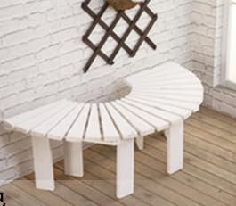 Gartenbank für den Innenhof, gebogene Holzbänke, runde Parkbank, Outdoor-Möbel, Massivholz-Lattensitz, fächerförmige Bank, Gartenbaumbank, rückenfreie Bank, Terrasse, halbrunder Baumbogen (Farbe: