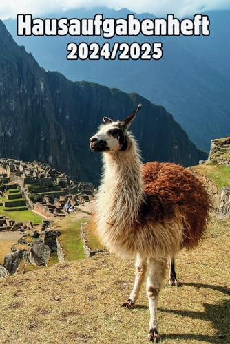 Hausaufgabenheft 2024/2025 Lama: Wochenplaner mit Raum für Notizen und persönliche Programme August 2024 - Juli 2025 , für Jungs , Mädchen und Teenager
