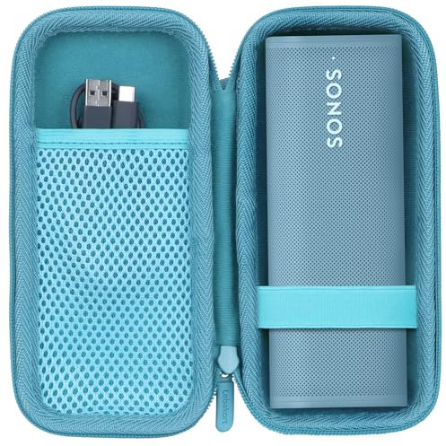 Lebakort Hart Tasche Hülle Etui für Sonos Roam/Sonos Roam 2 Tragbarer wasserdichter Bluetooth-Lautsprecher (Hellblau)