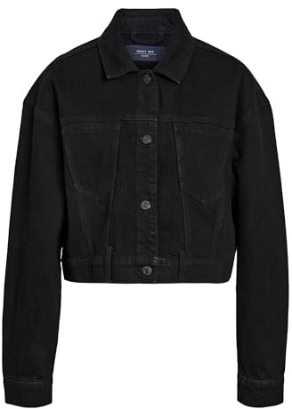 NOISY MAY NMRONJA L/S CROP DNM JACKET VI514BL NOOS Frauen Jeansjacke schwarz XS