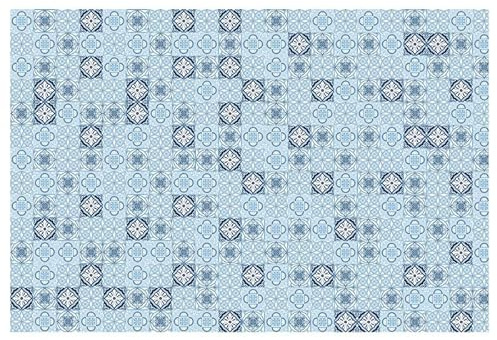 Scenolia Papier Peint intissé Carreaux DE Ciment Bleu 400 x 270 cm (LxH) - Tapisserie Murale panoramique XXL, Made in France