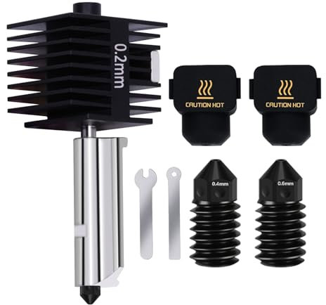 LANKEGU Upgrade Hotend Kit für Bambu Lab A1/A1 Mini, Hot End Baugruppe 0,2/0,4/0,6 mm Düse aus gehärtetem Stahl und Silikonsocke für Bambu Lab 3DDruckerteil