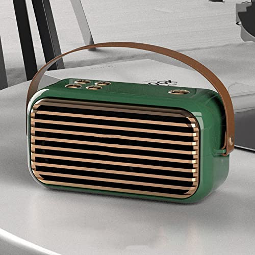 XIKDJ Retro Speaker, Creative Bluetooth FM RADIO, Wireless Musicbox with Stereo Sound Voice Assistant, Extended Bass And Treble,TWS Bluetooth 5.0 TF Card & USB & AUX Audio Input.,Green