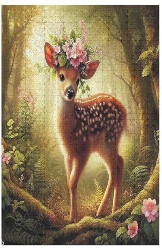 1000 Teile Puzzle Für Jungen Und Mädchen, Standard-Puzzles, Hirsch -Puzzles, Familienspiele, 78×53cm