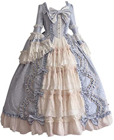 FGVFCS Court Rokoko Barock Marie Antoinette Ballkleider 18. Jahrhundert viktorianisches Kleid Ballkleider Royal Damenkostüm Rokoko Kleid Langarm Kleid Kostüm Mittelalter Vintage Viktorianischer Stil,