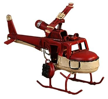 DIYEAH Retro Iron Miniatur Flugzeug Modell Biplane Vintage Dekoration Für Zuhause Schaufenster Und Sammler Rot