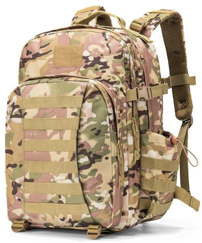 Wiserset Taktischer Militär Rucksack 40L, Armee Rucksack für Männer und Frauen, Wanderrucksack, Molle Motorrad Daypack für die Jagd, Reisen, Camo