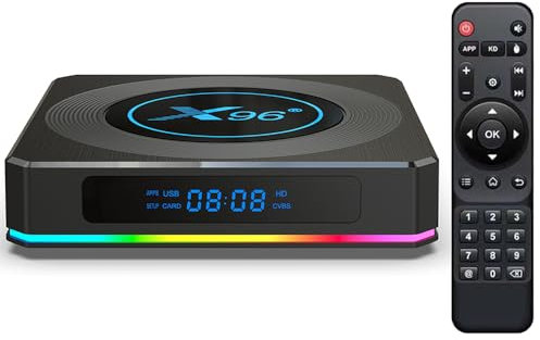 VTNIU X96 X4 1000M Dual WiFi 2.4G/5G, Android TV Box 11.0, Android Box 4GB RAM 32GB ROM con Amlogic S905X4 Quad-Core 64 Bit, AV1 8K/6K/4K 3D USB 3.0 BT 4.2 TV Box Luce LED brillante
