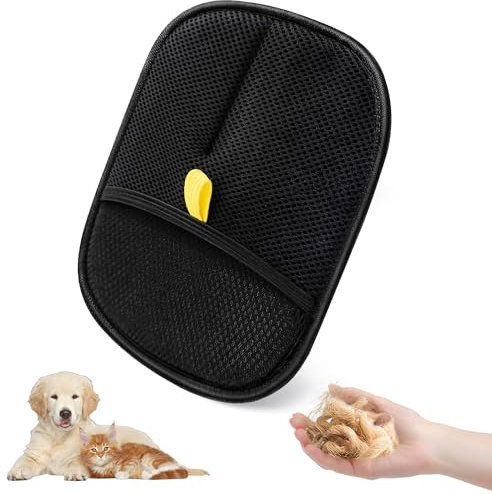Dreaku Gants Brosse Anti Poils Animaux, Gant Chien Brosse Poil Chat Double Face Féutilisables pour Le Lavage Le Toilettage et l'Élimination des Poils d'animaux Canapé Vetement Meubles (1 PCS)