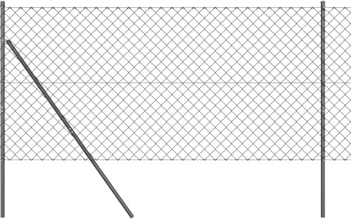 vidaXL - Chain link fencing with 7 posts, 1.4 x 10 m, grey galvanised steel