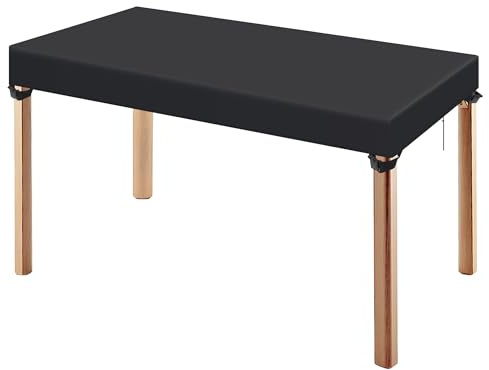 LCGOD 600D wasserdichte Gartentisch Abdeckung 100x60x15 cm | Winterfest, winddicht, UV-beständig, reißfestes Oxford-Gewebe, mit Kordelzug, für Terrasse & Balkon, langlebig, Schwarz
