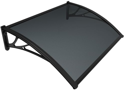 VOUNOT® Front Door Canopy Outdoor Awning, Rain Shelter for Back Door, Porch, Window, 100 x 80 cm, Anthracite