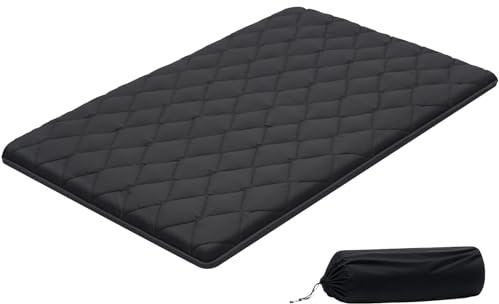 VEVOR 9-Layer Japanese Futon Mattress, 3.5 Thick Full Tatami Mat, Foldable Roll Up Mattress for Sleeping with Storage Bag, Portable Floor Mattress for Camping Dormitory Yoga, Black