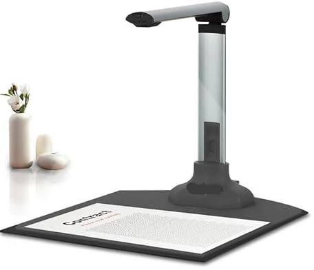 Caméra de Documents USB 12 MP for Enseignants, Scanner Portable Format A3/A4 avec Support d'extension, Outil OCR, Zoom et Dessin