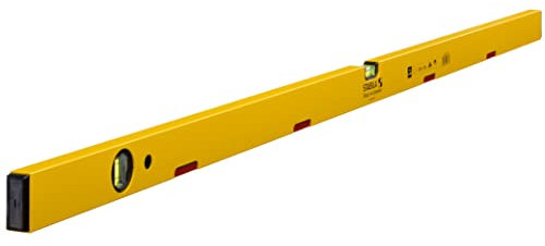 STABILA Magnet-Wasserwaage Type 70 M, 150 cm, leichtes Alu-Profil, starkes Seltenerd-Magnetsystem, 1 Horizontal-Libelle, 1 Vertikal-Libelle, Made in Germany