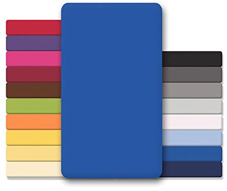 CelinaTex Lucina Drap-Housse surmatelas Housse lit sommier tapissier Coton 140x200-160x200 cm Bleu Royal