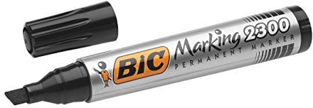 BIC Lot de 3 Marqueurs Permanent MARKING 2300 Pte Biseau Large Noir