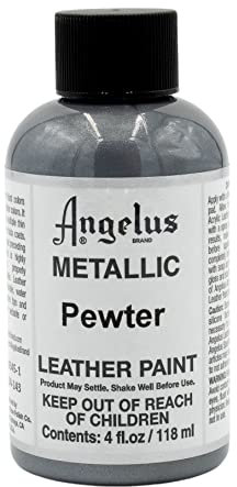 Angelus Leather Paint, Pewter, 4 ounce jar (732-04-143)
