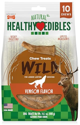 Nylabone Healthy Edibles Wild Dog Treats, Venison Flavor, Large, 10 Count