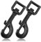 Ganzoo moschettoni con snodo girevole, lunghezza 80 mm, set di 2 pezzi, moschettoni con chiusura a bullone, moschettoni a scatto, in lega di zinco, per guinzaglio per cani, colore: nero