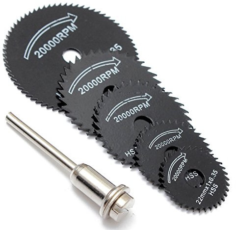 【Black Friday Deals】OriGlam 6Pcs HSS Saw Blades Circular Saw Blade, Cutting Discs Mandrel Rotary Tool For Dremel Metal Cutter Power Tool Kit Wood Cutting Discs Drill Mandrel