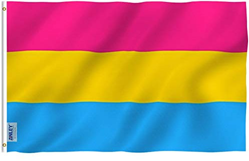 ANLEY Fly Breeze 3x5Pi Drapeau Fierté Pansexuelle Vive Résiste aux UV-Entête en Toile/Double Couture-Drapeau Omnisexuel LBGT en polyester, œillet en Laiton 3x5Pi
