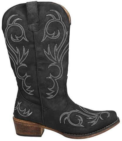 ROPER Riley Embroidered Snip Toe Cowboy Boots Stivali westernDonna