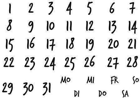 scrapbookheaven EFC Clear Stempel - Kalender