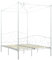 vidaXL Himmelbett Bett Bettgestell Doppelbett Metallbett Bettrahmen Lattenrost Schlafzimmerbett Schlafzimmermöbel Ehebett Weiß 120x200cm
